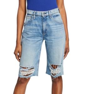 HUDSON Sloane knee-length denim cut-off shorts